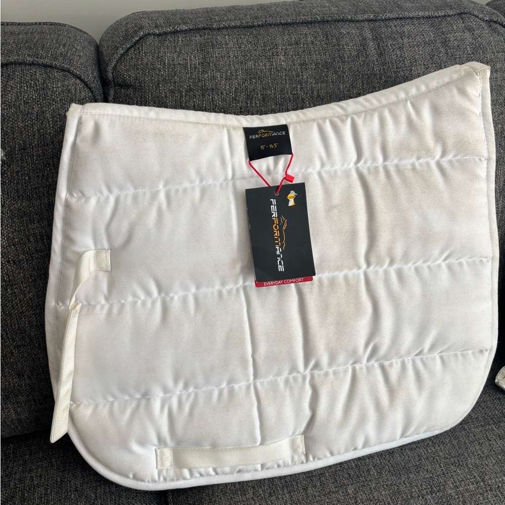 White Equestrian Saddle Pad by